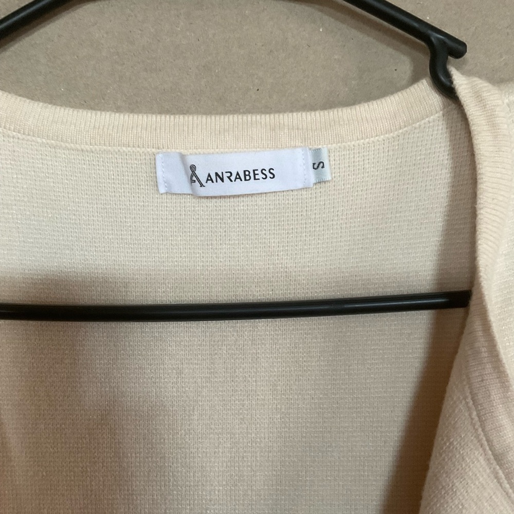 Anrabess Cream Open Front Cardigan. Cream. Size S. - Picture 5 of 9